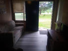 Couch TV small cottage cabin room