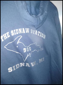 Upper Peninsula outline Sidnaw light blue sweatshirt