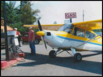 Airplane at Sidnaw Station. Gas fill up fill-up